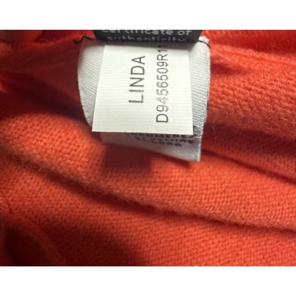 DVF Diane Von Furstenberg Linda Wrap Sweater Dress Wool Cashmere Coral Sz Petite - Picture 12 of 14